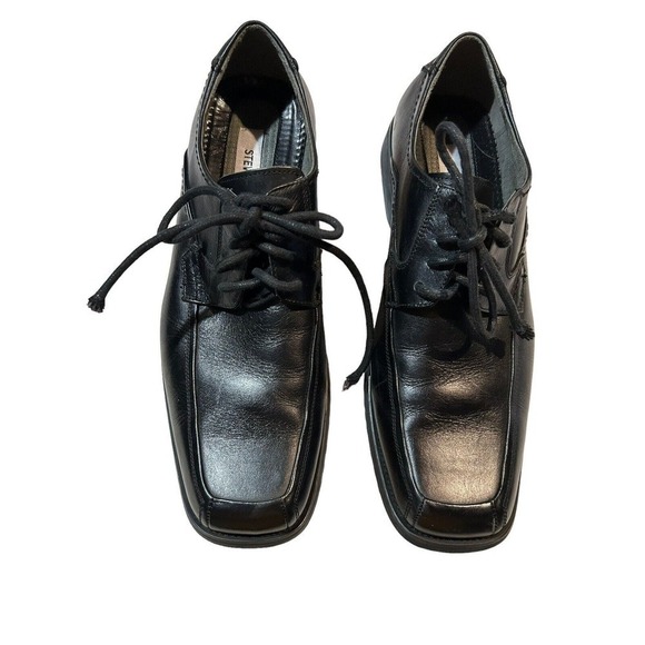 Steve Madden Yorrk Men 9.5 M Black Leather Square Toe Heels - Picture 1 of 13